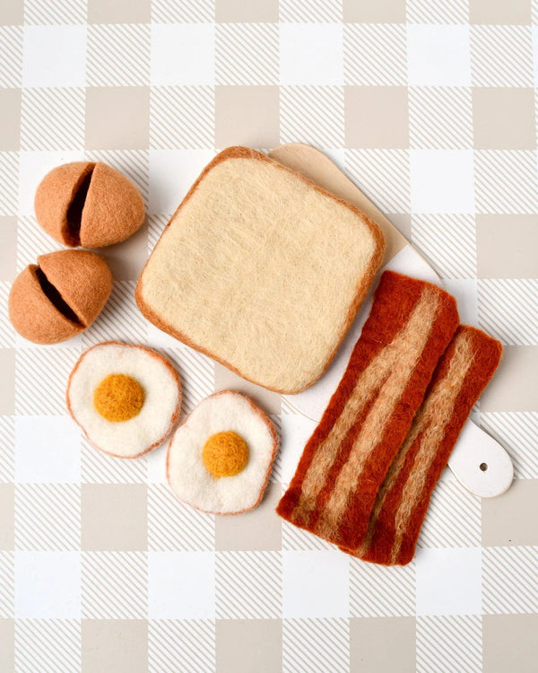 Tara Treasures - Felt Bacon and Eggs Breakfast Set