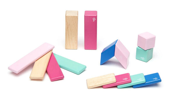 Tegu- Magnetic Wooden Blocks 14 piece Blossom