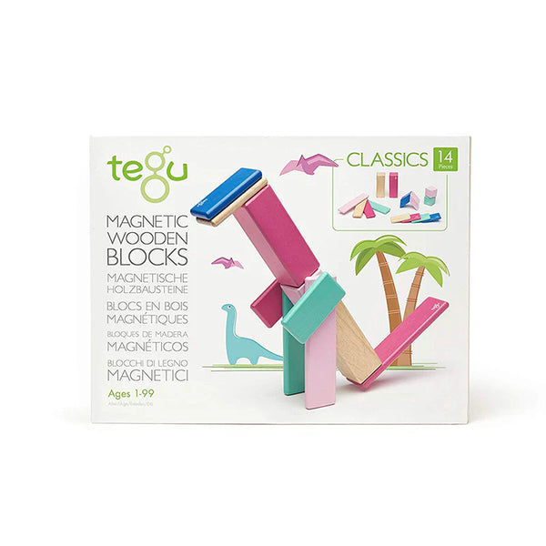 Tegu- Magnetic Wooden Blocks 14 piece Blossom
