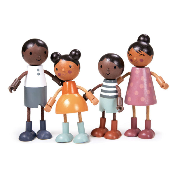 Tender Leaf Toys -  Wooden Doll Family with Flexible Arms & Legs