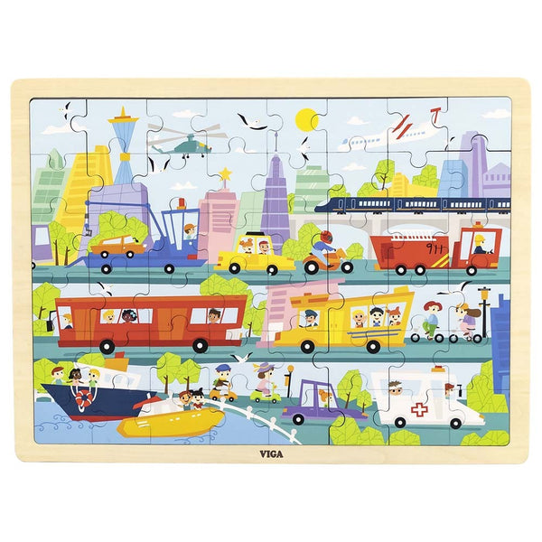 Viga - 48 pcs Puzzle City Transportation