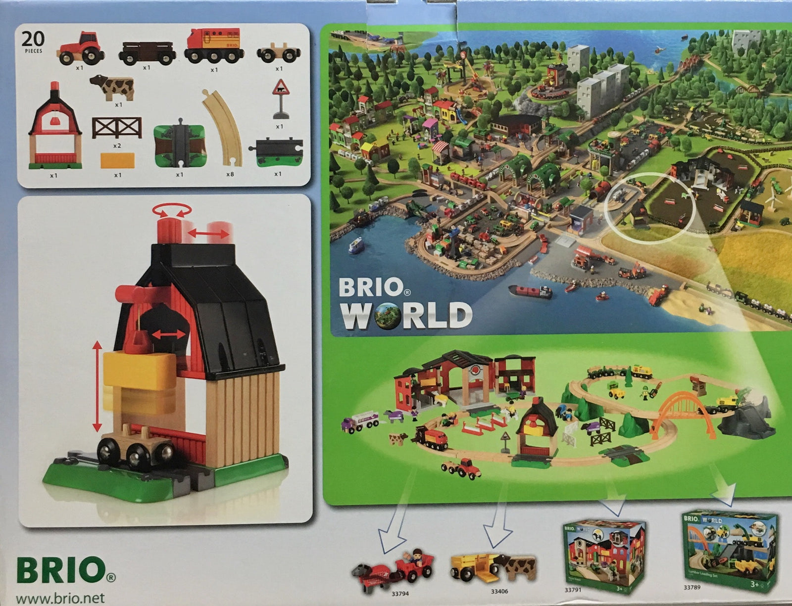 BRIO World Countryside Hill Set – 36-delige Treinset Met Rangeerlocomotief, Dierenaanhangers, Koeien, Hekken, Bochtbrug En Signalen – Voor Kinderen – Meerkleurig