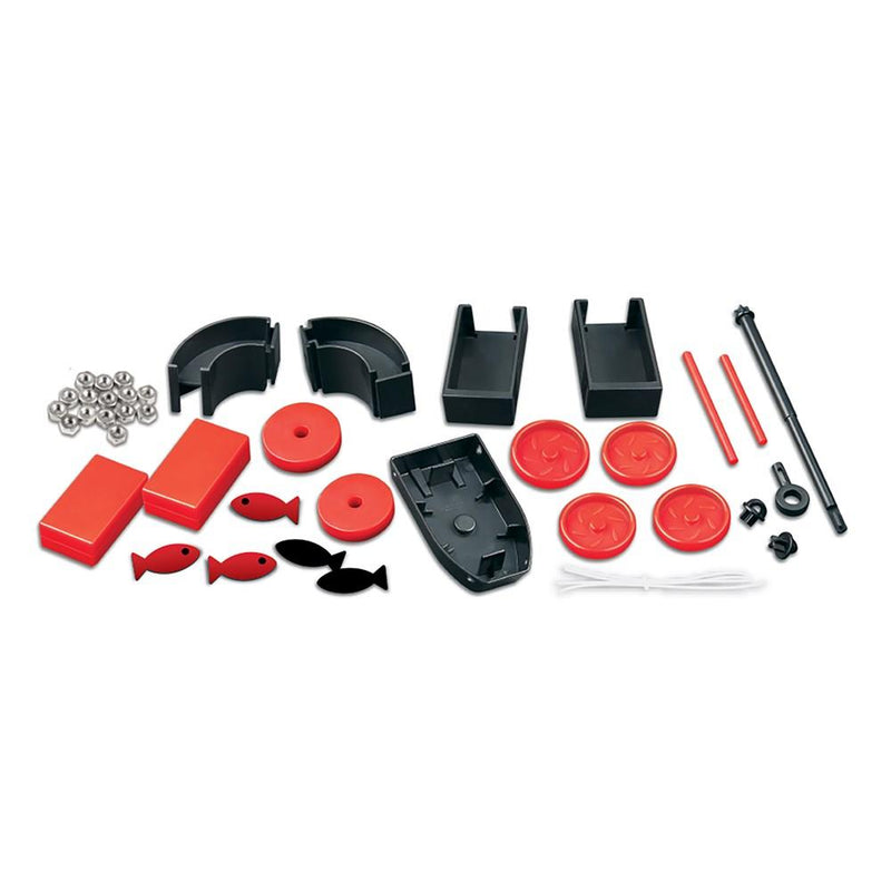 A picture of the contents of the magnetic science kit for children ages 8 +