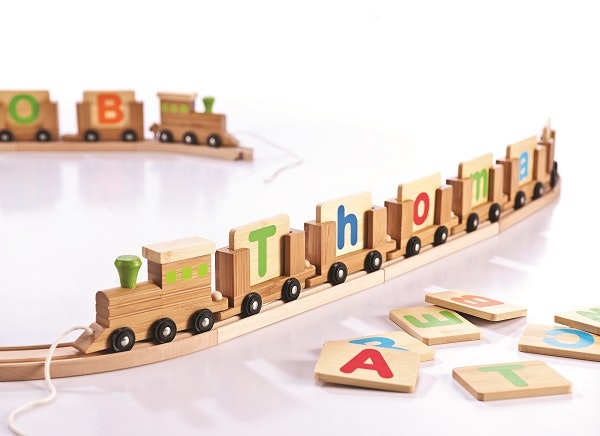 EverEarth name train for children to pull along toy learn communication and letters