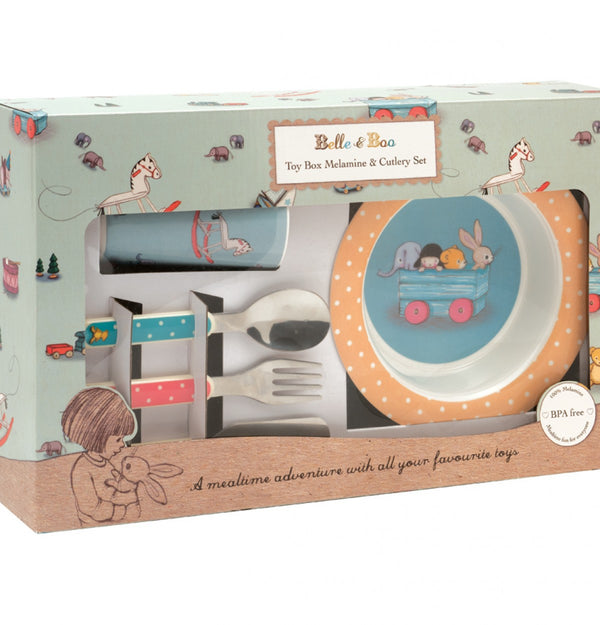 Belle & Boo 6 Piece Melamine & Cutlery Dinner Set