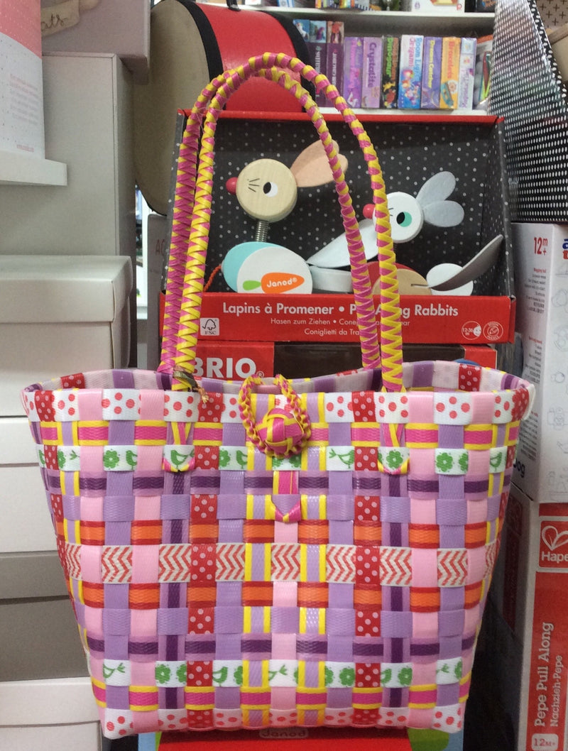 Handbag Weaved - Lollypop in Multi Colour Print