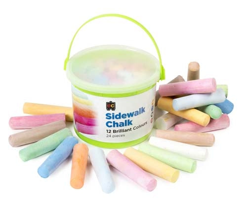 Chalk - Sidewalk chalk bucket 24 pieces
