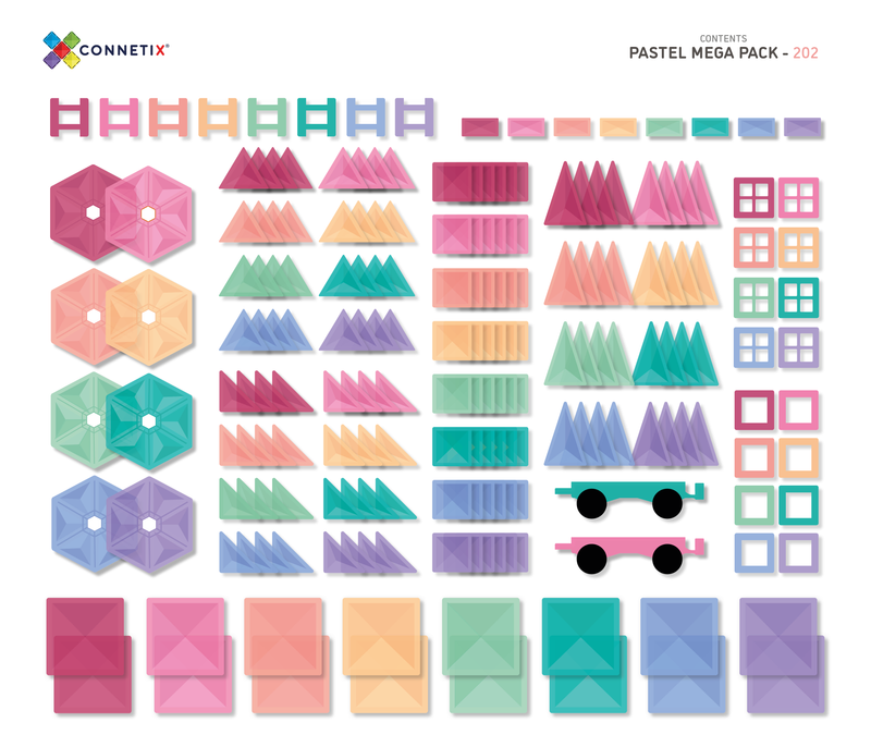 Connetix Tiles - Pastel Mega Pack 202 Pieces