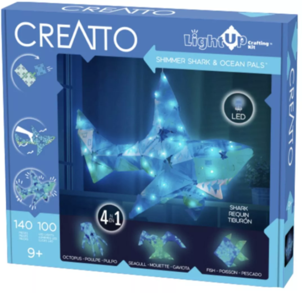 Creatto -Light-Up Crafting Kit Shimmer Shark & Ocean pals