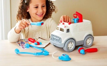 Green toys ambulance and doctors kit