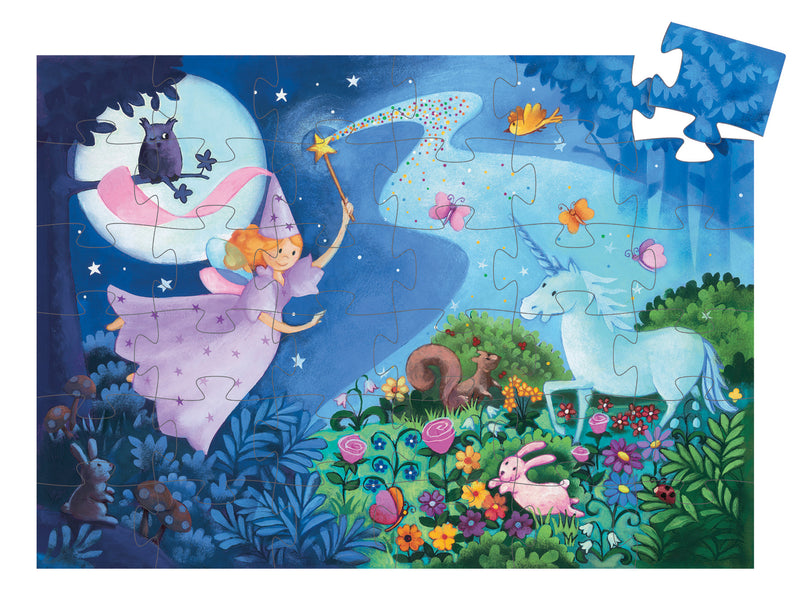 Djeco - Silhouette Puzzle The Fairy and Unicorn
