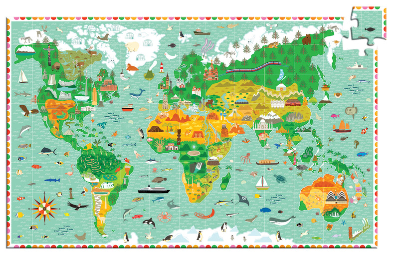 Djeco -  Around The World 200 Piece Puzzle Observation