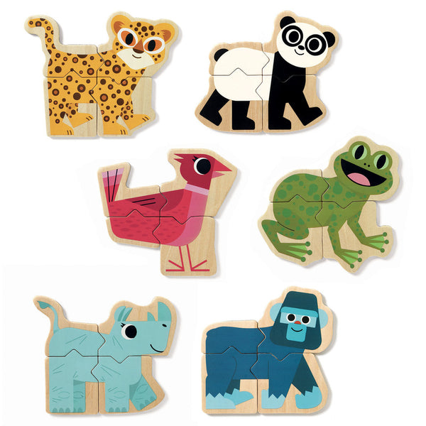 Djeco - Wooden Fridge Magnets, Mixanimo