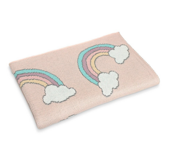 D Lux - Cotton Blanket in Pastel Rainbow