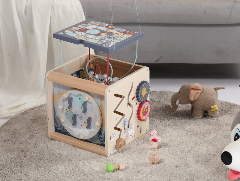 EverEarth Wooden Wild Animal Activity Cube