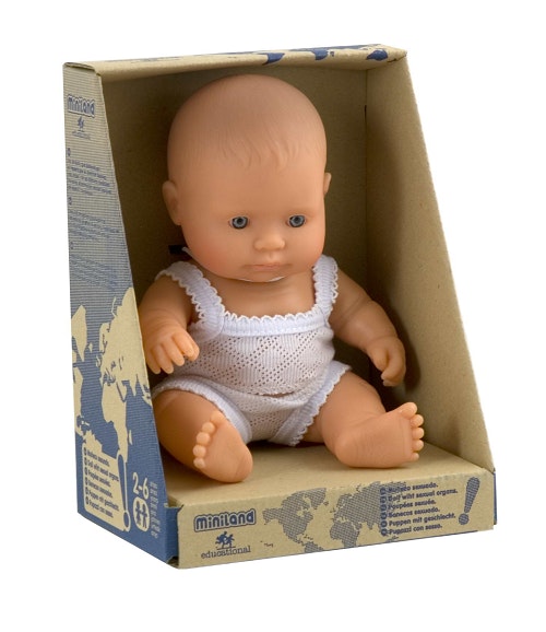 Miniland Baby Doll - Girl 21cm Caucasian