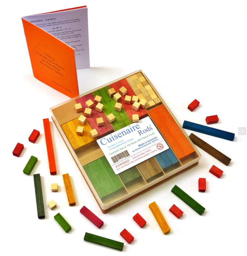 Wooden Cuisenaire rods for children age 4-10 years.  Assits with maths. Wonderful colours  
