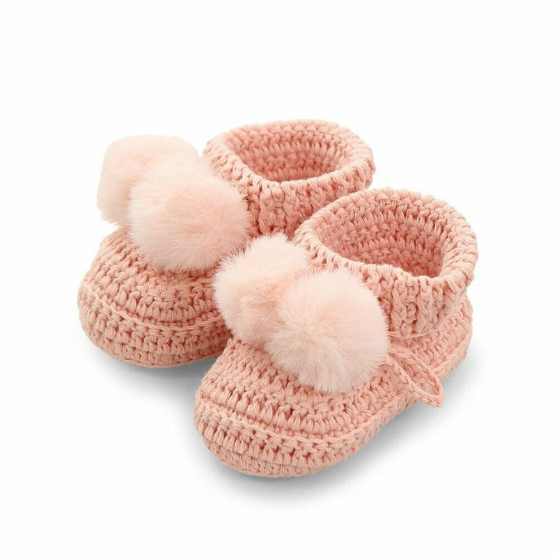 D Lux - Topsy Pom Pom Booties in Pink