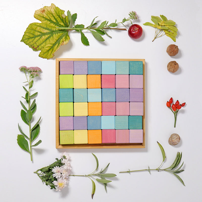 Grimm's Pastel Mosaic Building Blocks