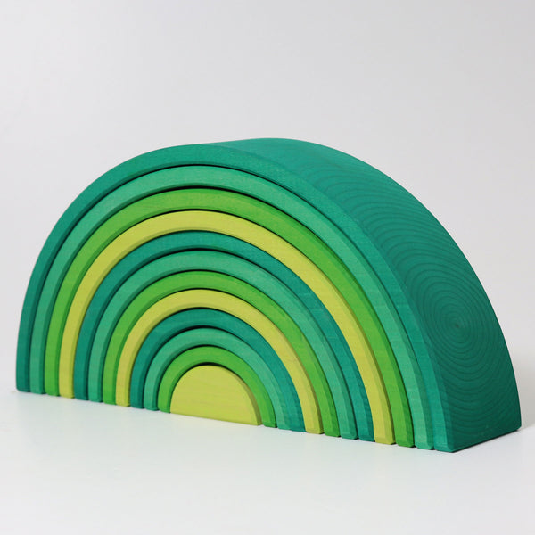 Grimm's Wooden Forest Green Rainbow Large