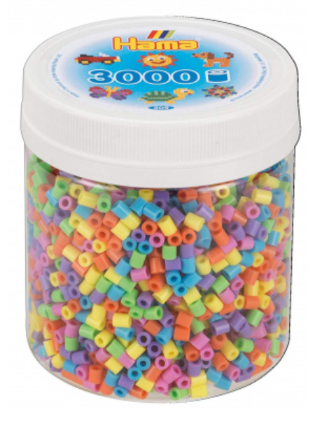Hama Beads Tub of 3,000 in Pastel Colours