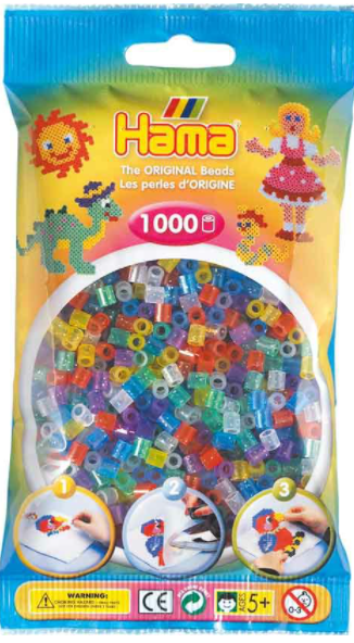 Hama Beads 1000 Pieces Glitter