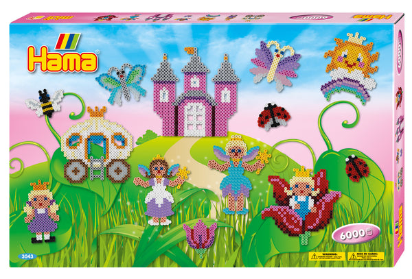 a 6000 piece set of hama beads and hama bead ideas all in a colourful box