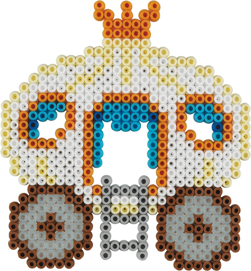a pumpkin carriage made out of hama beads