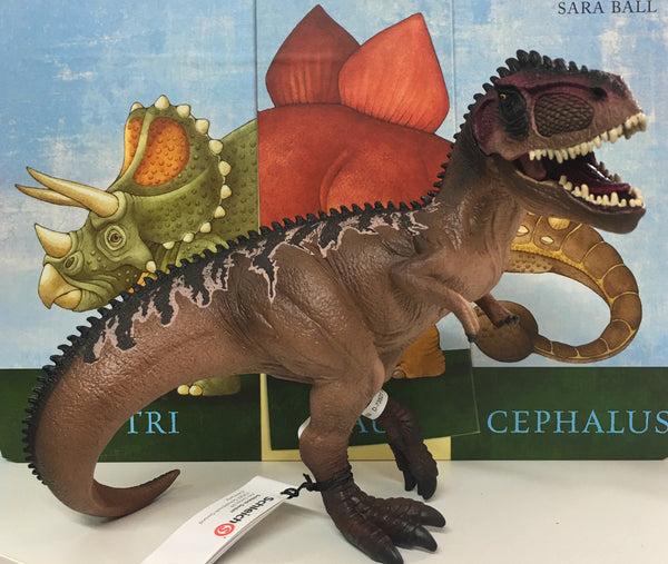 A wonderful new Dinosaur in the Schleich series Great brown colours and moveable mouth Encourages imaginative play Recommended ages 4-12 years Size 20cm , height 17cm, width 9.5 cm