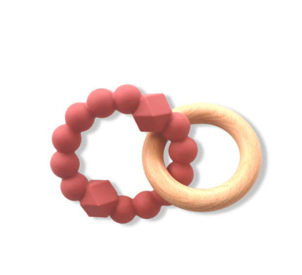 Jellystone - Moon Teether in Dusty Pink