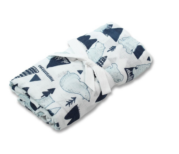 D lux - Bamboo/Cotton Muslin Wrap in Navy