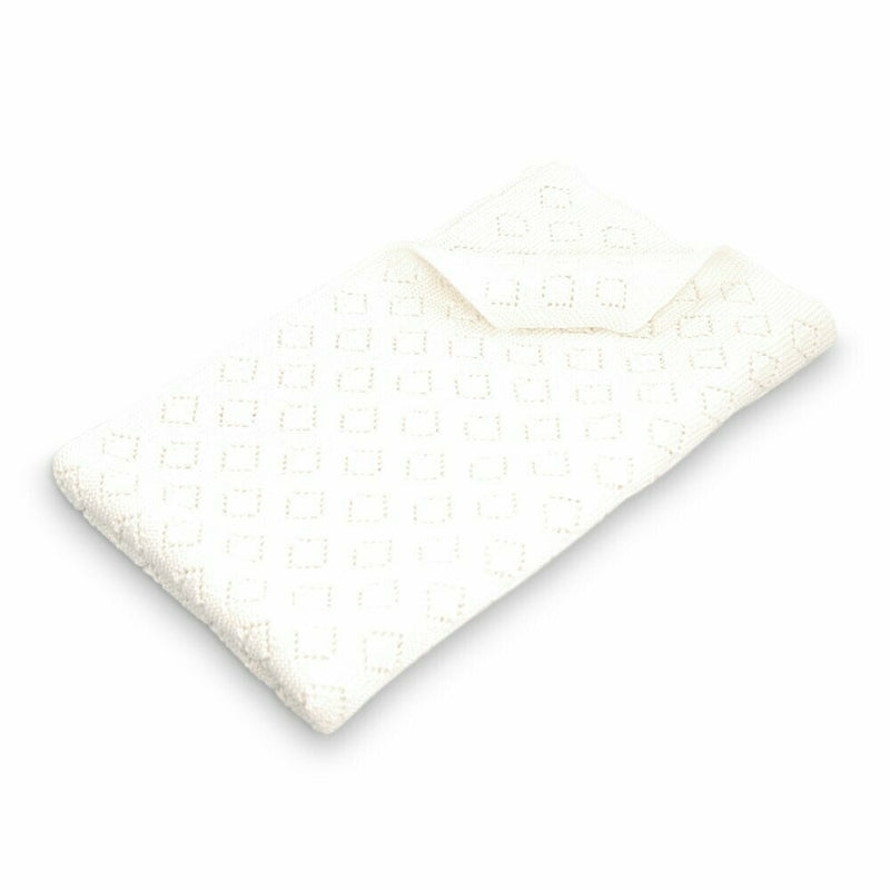 D Lux - Milo Diamond Knit Blanket in Ivory
