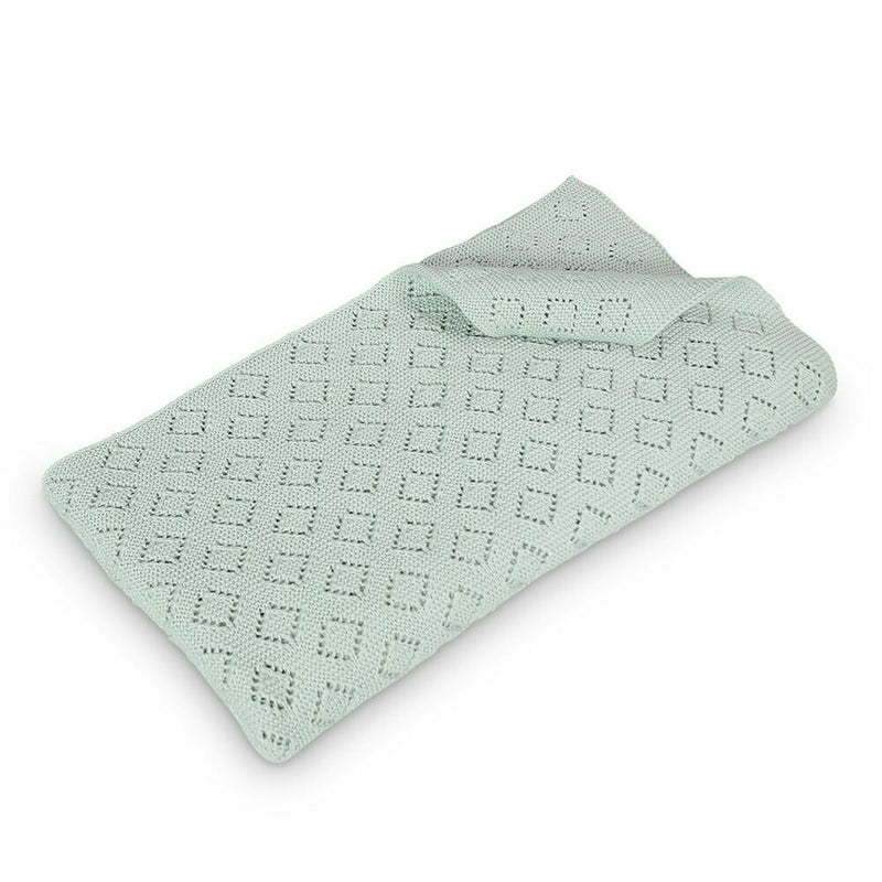 D Lux - Milo Diamond Knit Blanket in Mint Cream