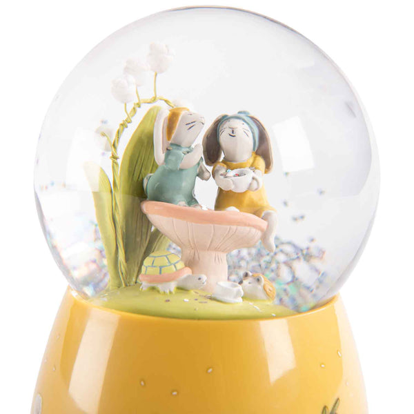 Moulin Roty -  Trois Lapins Musical Snow Globe
