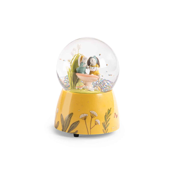 Moulin Roty -  Trois Lapins Musical Snow Globe