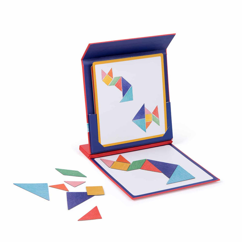 Moulin roty tangram is a great game for travel. Magnetic challenges for ages 4 +.
