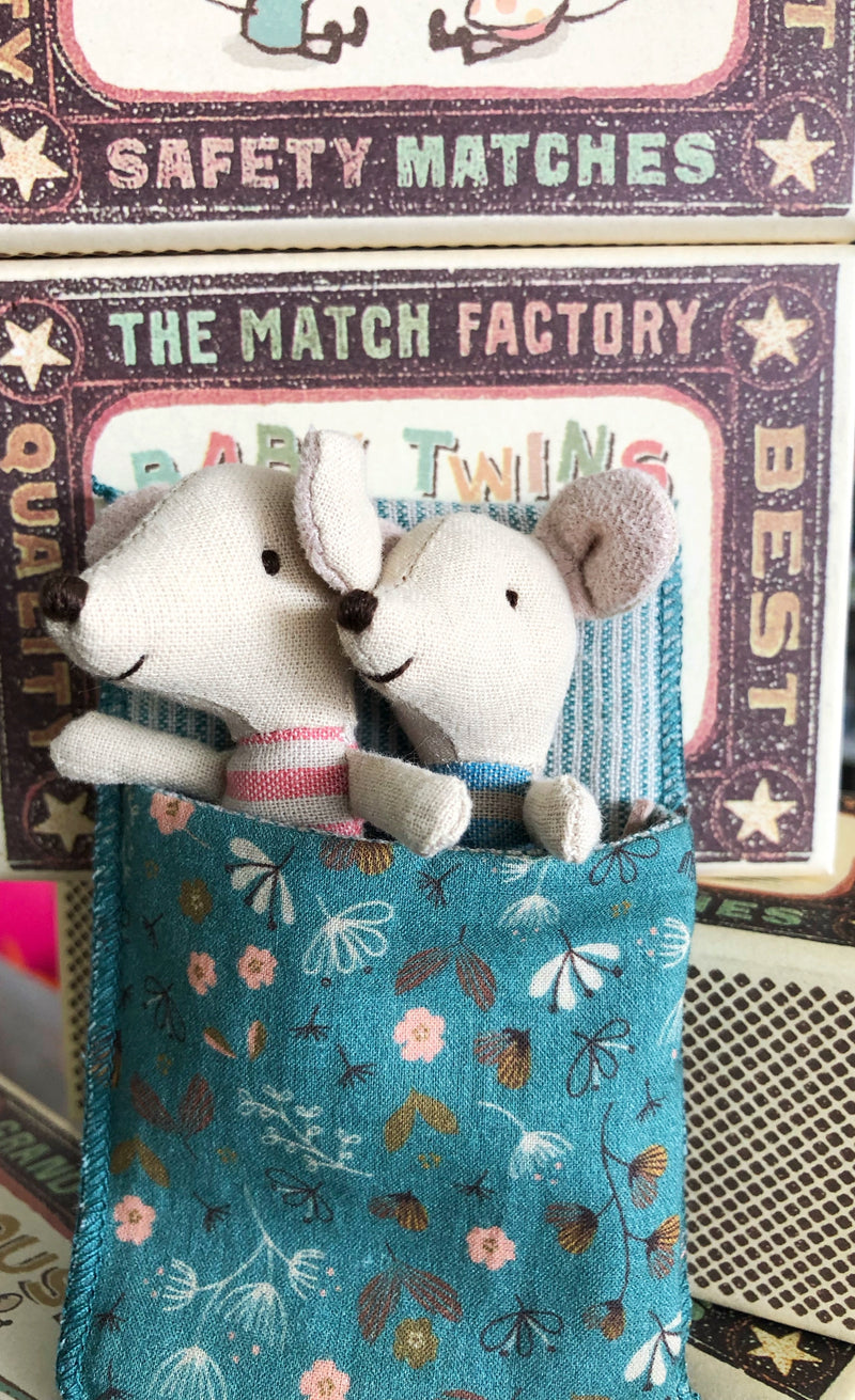 Maileg Twins, baby Mice in Box