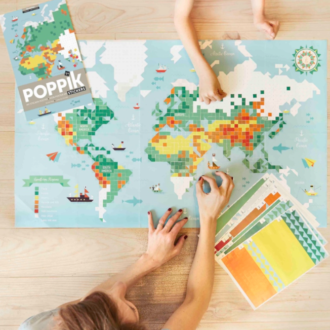 Poppik Sticker Poster - World Map