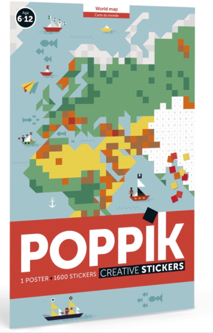 Poppik Sticker Poster - World Map