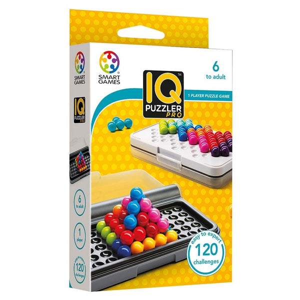 Smart games IQ puzzler pro in a compact travel box, great for one player & great for travel.   
