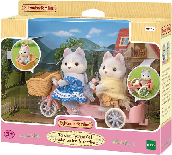 Sylvanian Families Tandem Cycling Set, Husky Sister & Brother