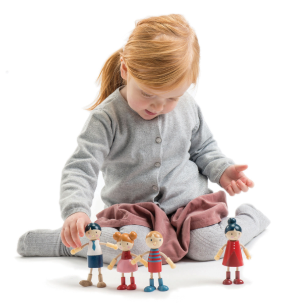 Tender Leaf Toys -  Wooden Doll Family with Flexible Arms & Legs