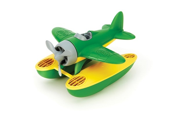 green toys bath toy seaplane in green and yellow