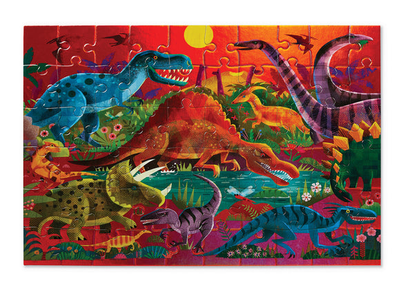 Crocodile Creek - Dazzling Dinosaurs Foil Puzzle, 60 Pieces