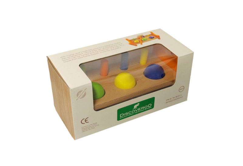 Discoveroo wooden toys peg n ball smackeroo cause and effect toys for children in packaging