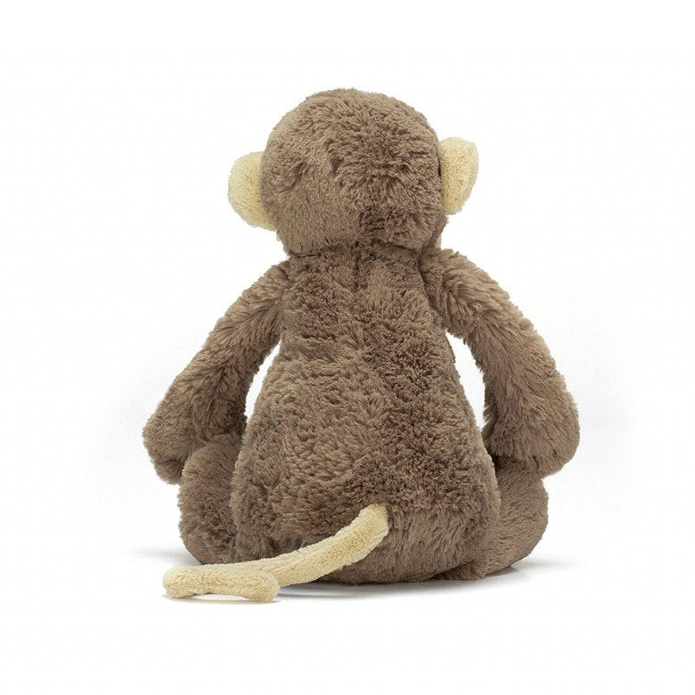 This cheeky yet gorgeous monkey has a long curly tail perfect to hold on to and take around on adventures! Such soft material and perfect for cuddling