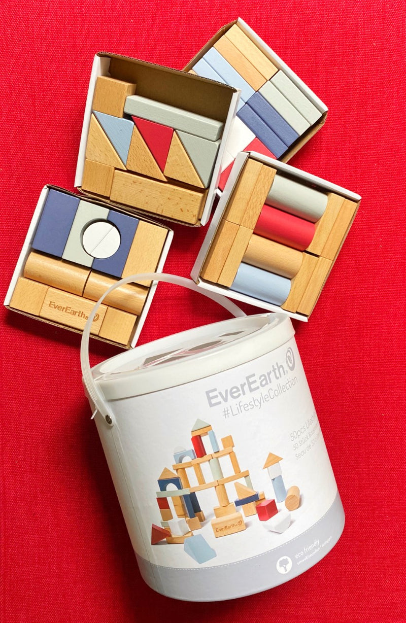 everearth wooden building blocks 50 pieces
