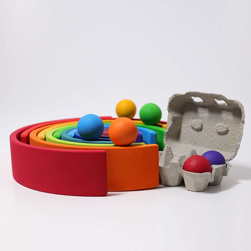 exploration play with the grimms large wooden rainbow building toy for babies and kids online childplay melbourne