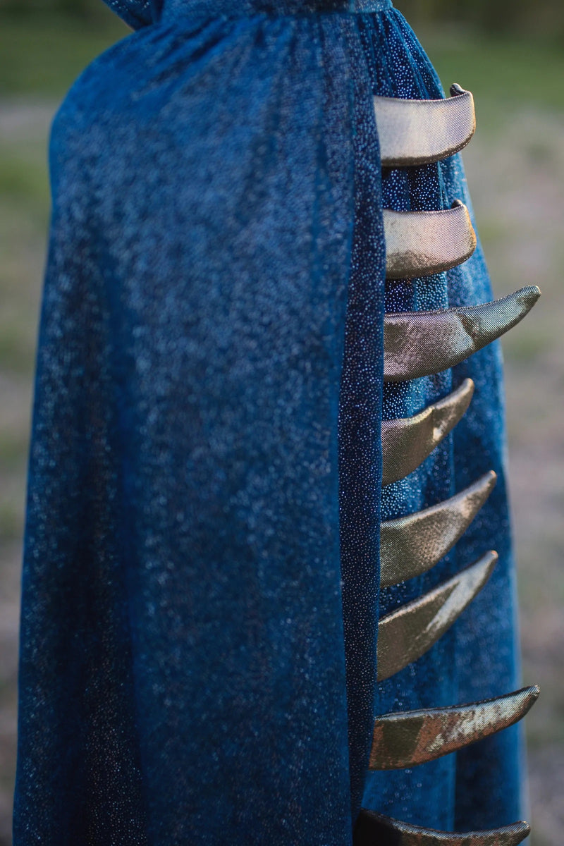 a close up of the gold spikes on the dragon costume for kids from childplay toy shop melbourne