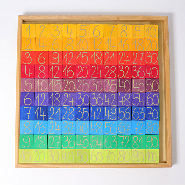 grimms counting with colours coloured blocks with numbers 